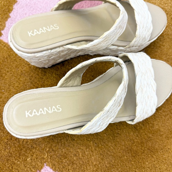 Kaanas Tenerife Raffia Platform Sandals Natural Tan Woven Espadrille Women’s 9 - Picture 7 of 7